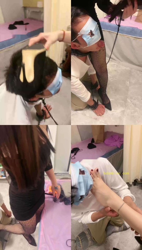 【木子大大】美容院技师黑网袜高跟虐奴