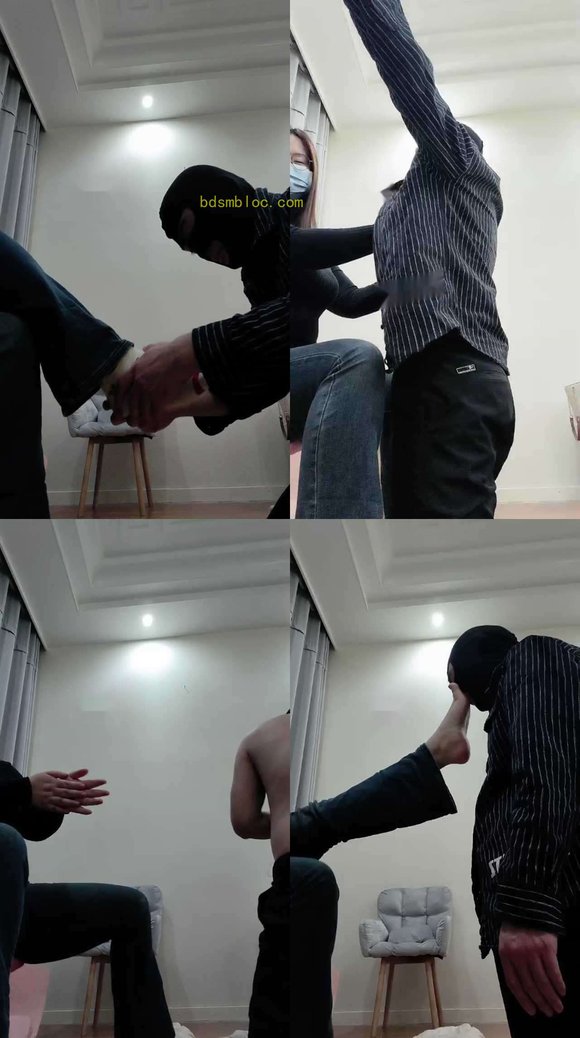 【是拽拽唉】眼镜嫩脚调教贱狗