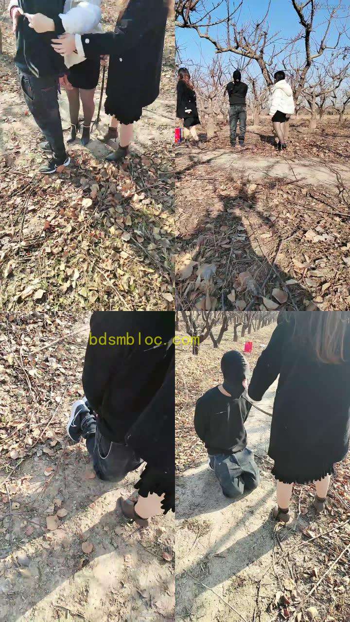 【沐颜s】双女主户外捆绑窒息遛狗