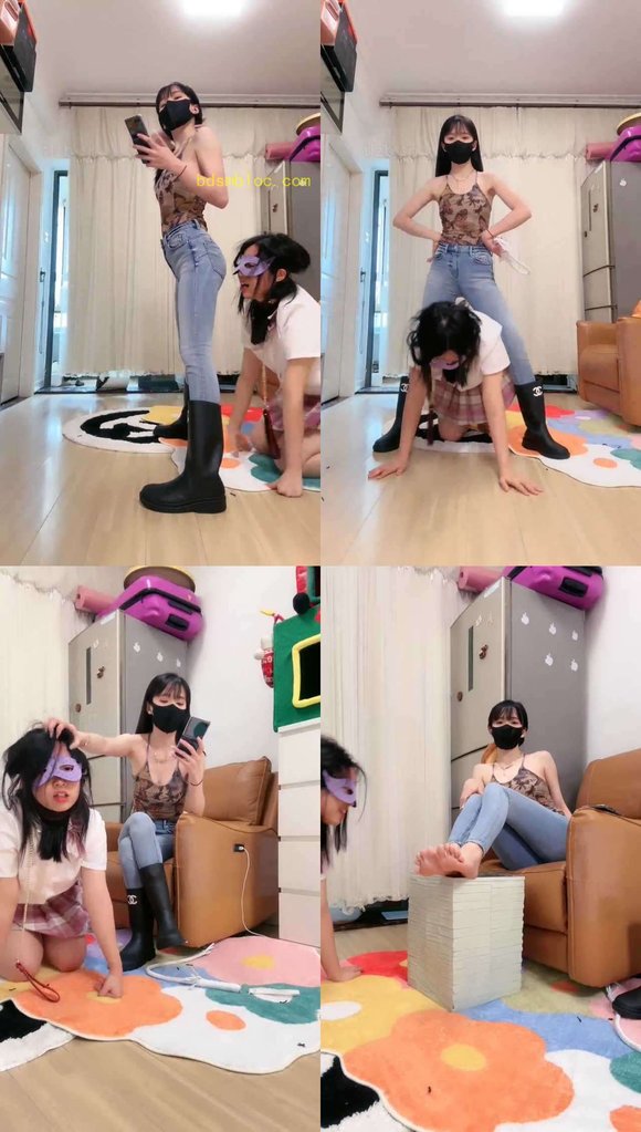 【暴力美学】原味皮靴 窒息小母猪