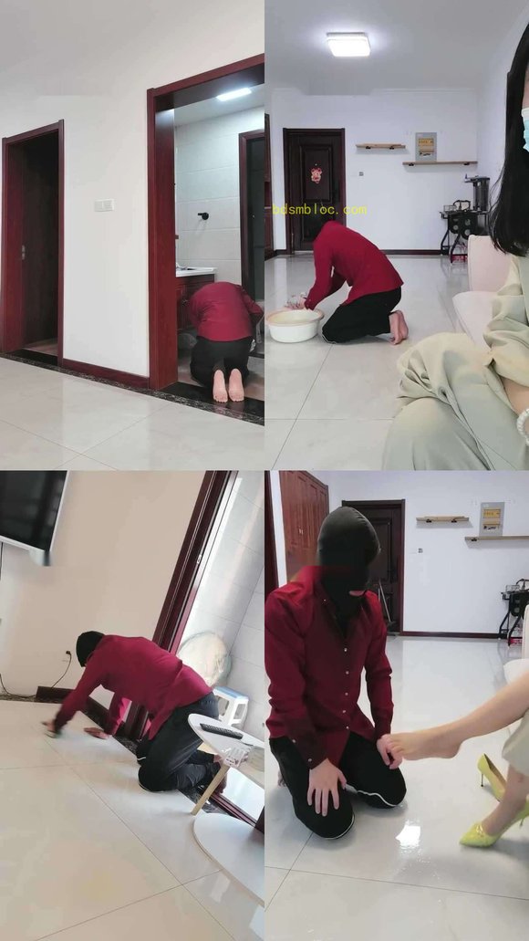 【凌儿女神】贱奴下跪做家务/高跟踩