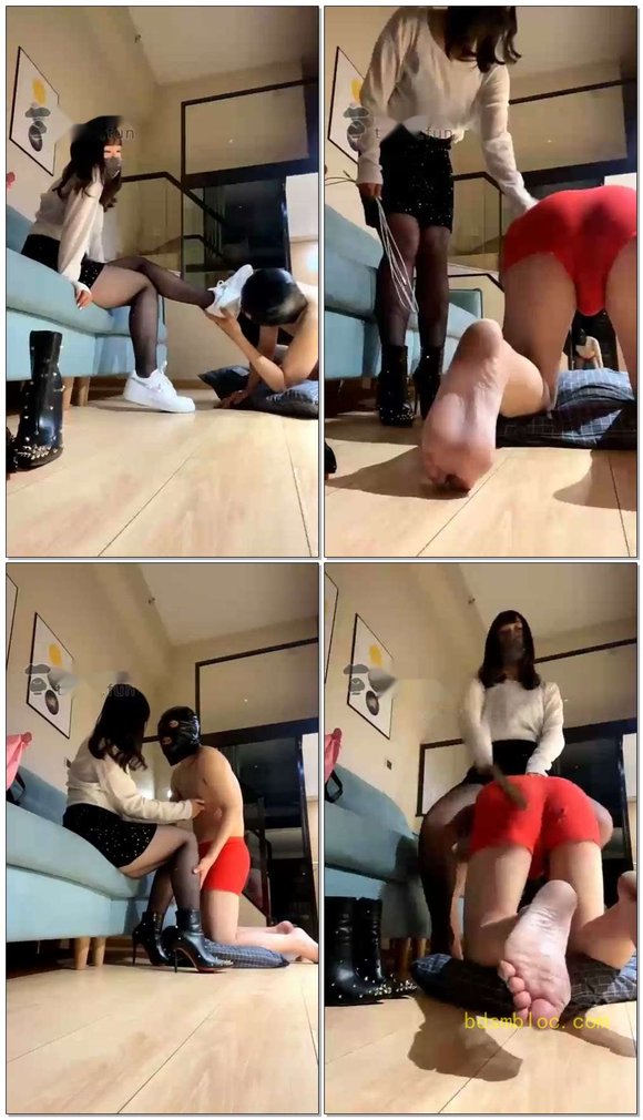 【妍妍S】半个月pp又痒了，全程数据线鞭打，高跟鞋虐辱