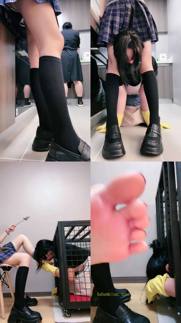 【维妮】女仆-转胯爬行/舔皮鞋/关狗笼舔脚