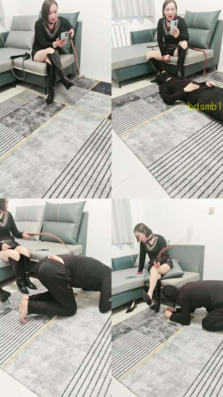 【美容院】舔不好脏鞋就鞭打惩罚
