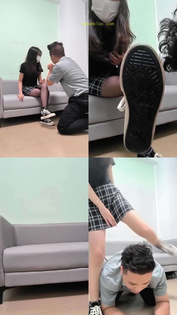 【小樱桃】帆布鞋黑丝小姐姐-腿绞/恋足狂舔