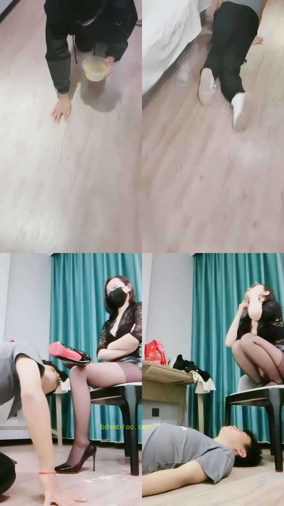 【晴雨大大】黑丝高跟脚下辱