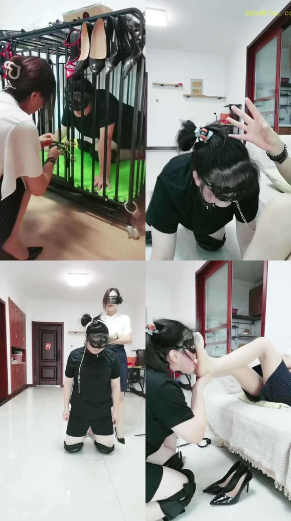 【凌儿女神】母畜-关狗笼/鞭打/骑马转胯/抽耳光/跪舔脏鞋臭脚