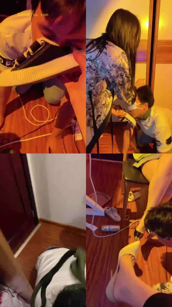【不知名美女】强制贱狗闻臭脚臭鞋