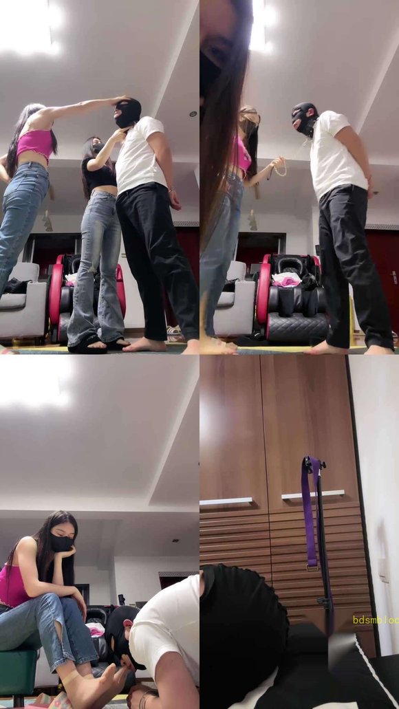 【苏州十三姨】双S牛仔裤暴力踢裆虐废狗/手铐反绑/踹头