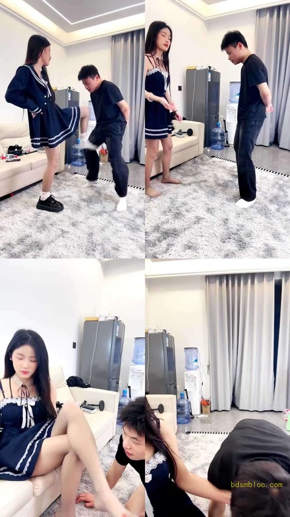 【允儿】甜美小主踢裆专场 狠踢裆玩狗赏赐丝足裸足舔脚深喉