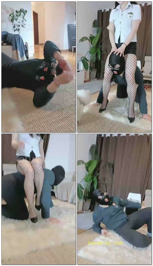 【飞扬女王】女保安抓变态小偷，骑脖子惩罚