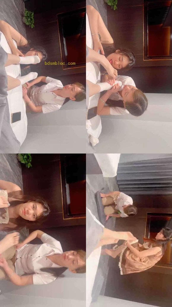 【橘子没熟】素人首次体验-磕头转胯/揪头发爬行/汗味白袜训练