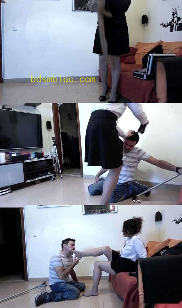 【欧美女王】DFF-臭丝袜脚毒打截肢残废M!踢裆舔脚吃臭丝袜,假腿都被踹变形了