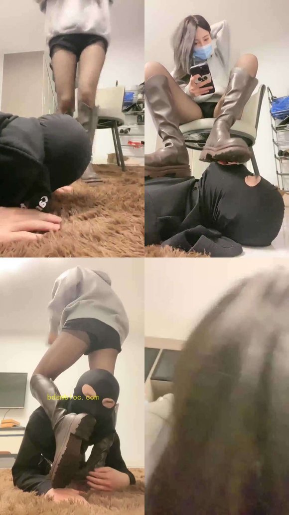 【甜一】长靴调教 舔脚
