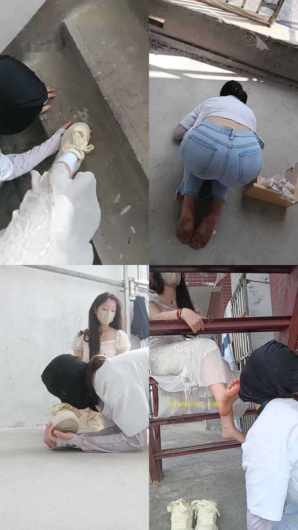 【爱可呀】天台玩弄你们的女神/舔鞋底踩食
