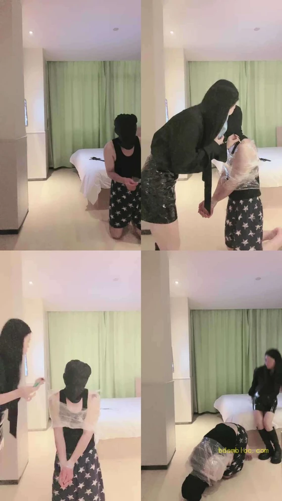【清禾】保鲜膜窒息-鞭打踩踏耳光-人体烟灰缸