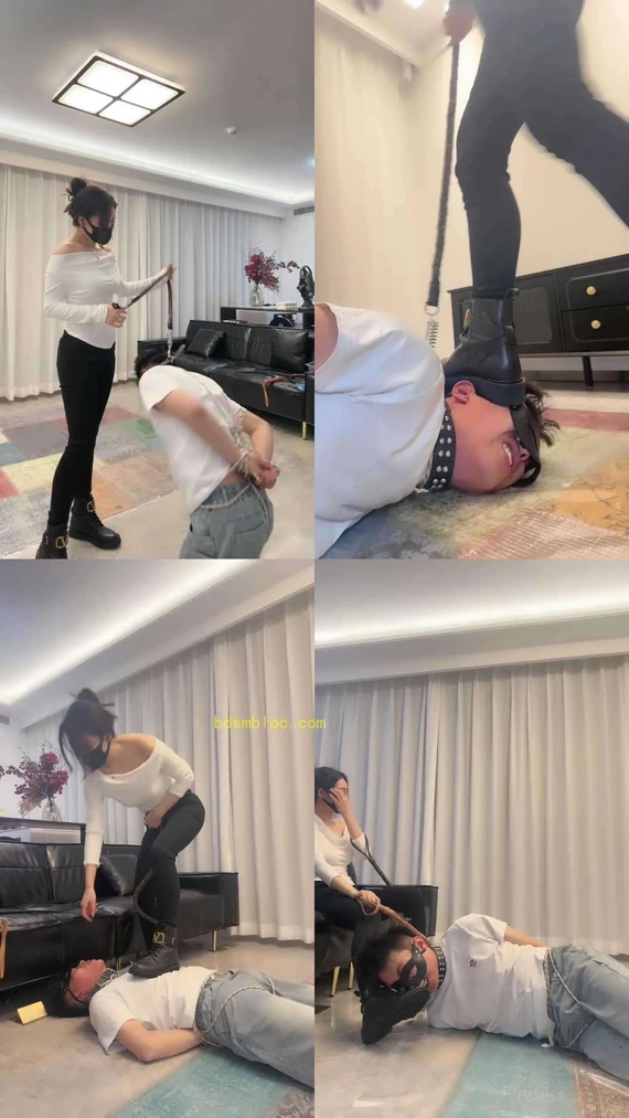 【妆主大大】狂抽耳光/反绑/短靴踩虐/清理脏鞋底/白袜塞嘴