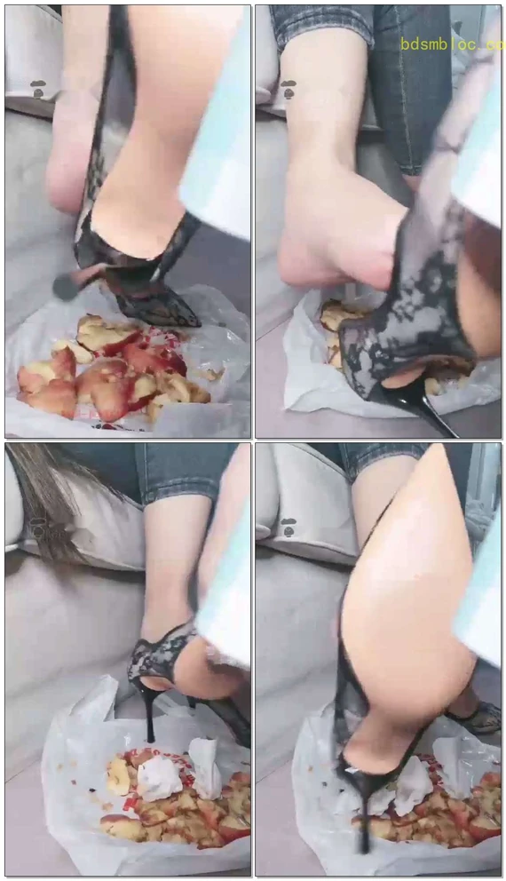 【久瑶女神】高跟踩苹果羞辱舔