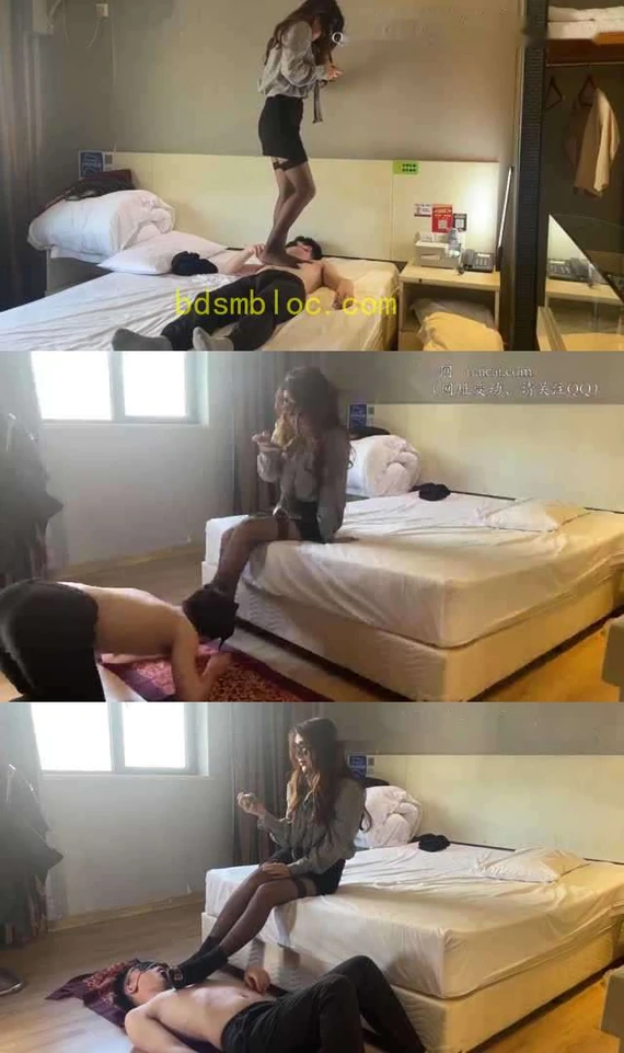 【黑丝诱惑】前台文员 素人小静的首次踩踏调教