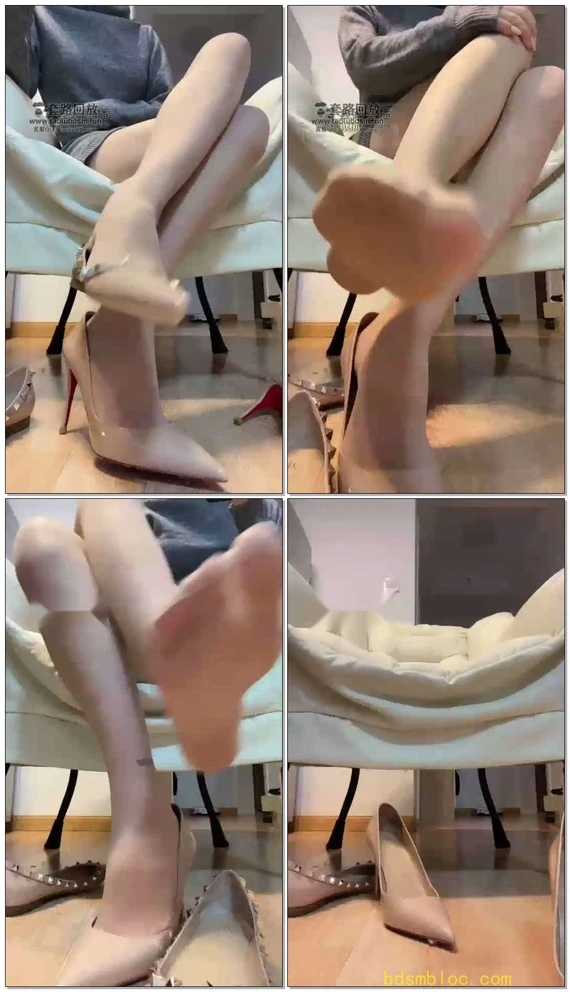 【绘子】第一视角禁欲第4天，肉丝高跟平底