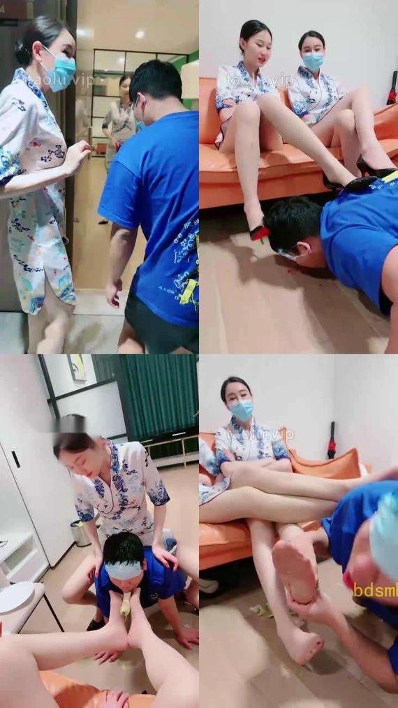 【倪梵】剧情-猥琐大叔跟踪空姐下班-脚踩口吐喂食/人肉坐垫