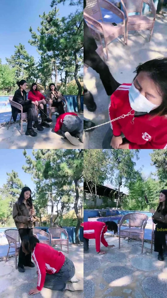 【宸宸】三女主 室外调教 开发女同学做狗