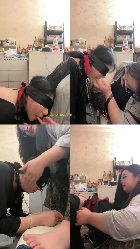 【漂亮的小羊s】玩小狗强制舔脚口球耳光