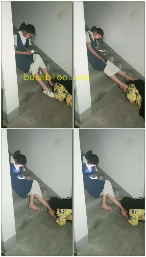 【雯雯可劲吃】楼户外梯舔脚（一）