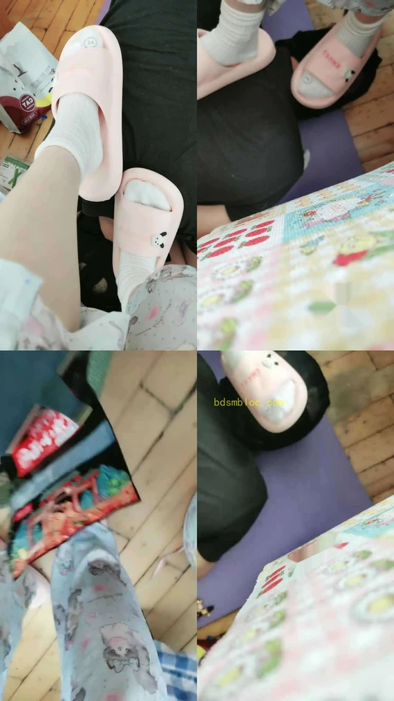 【桉】拖鞋白袜无情踩地毯奴