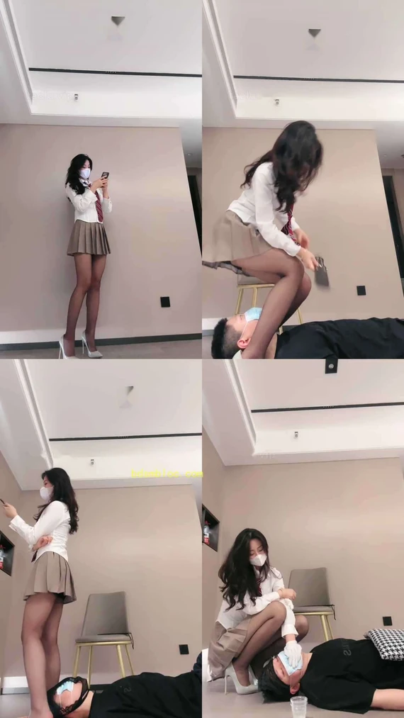 【禾未】黑裙JK少女-高跟惩治偷拍大叔