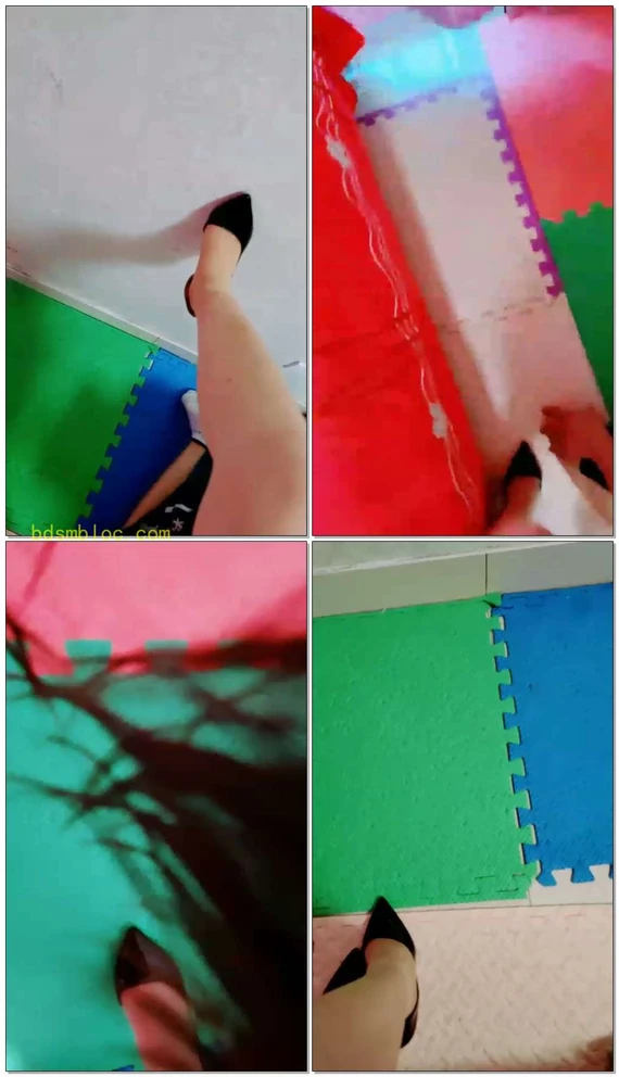 【魅影女神】狠虐这个大贱货全体重踩踏高跟草嘴闻舔肉短丝
