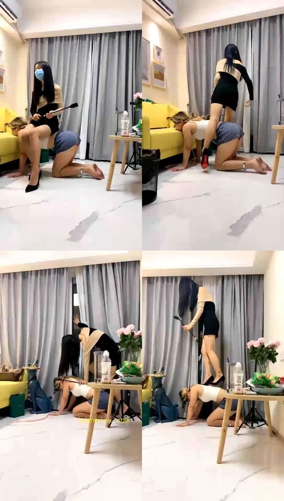 【女攻驾到】全体重高跟踩女奴（被删部分）