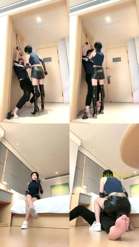 【爵恋霸主】吊绑长靴重度踢裆/跪舔小白鞋白袜