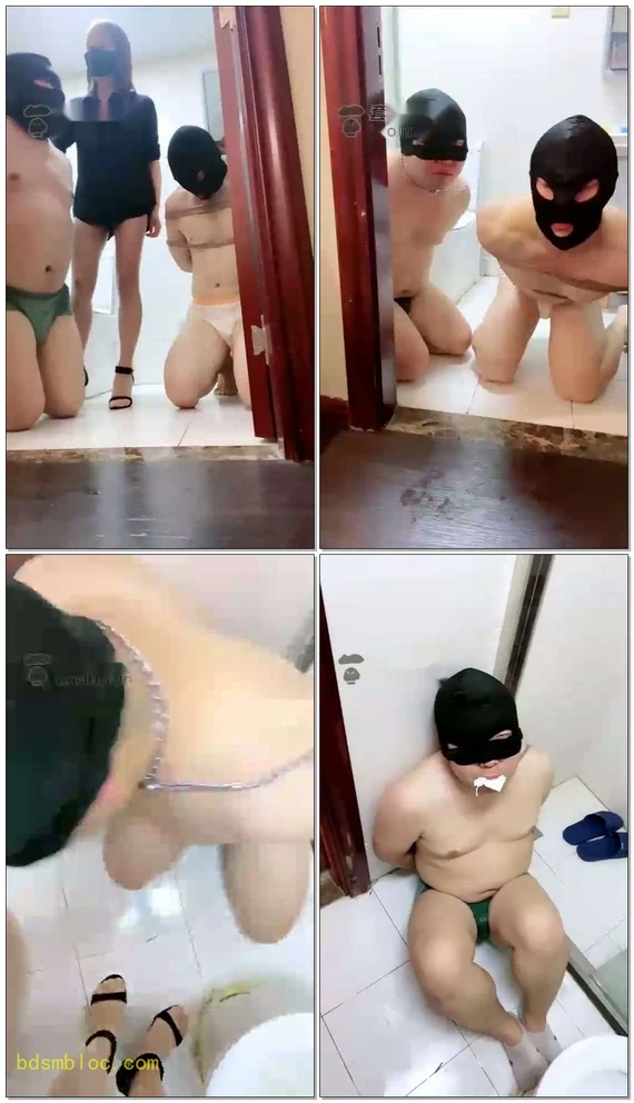 【美离子】侧所调双狗比比谁喝多，主人攒了四个小时的圣水两只被绑的狗都想喝