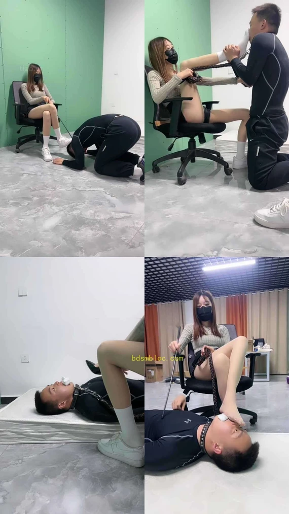 【酒鸽】舞蹈生小白鞋棉袜-囚禁狗笼/踩狗爪/鞭打/闻鞋耳光/塞嘴