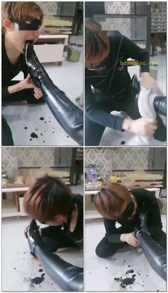 【微柔】舌头打鞋油鞋尖插狗嘴吞鞋油