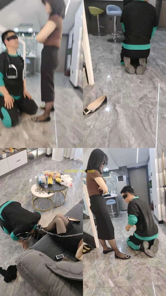 【辣姐S】高跟踩踏暴力耳光/塞口球/吃丝袜/人体家具