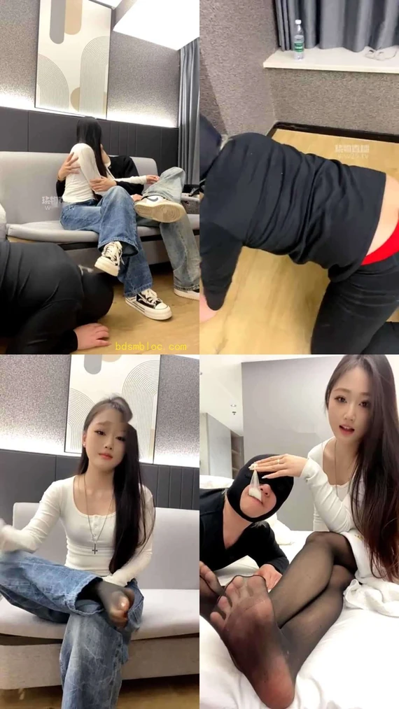 【蓓蓓情侣主】调教绿帽狗 伺候接吻吃口水 黑丝脚闻舔byt 羞辱喂食圣水直饮