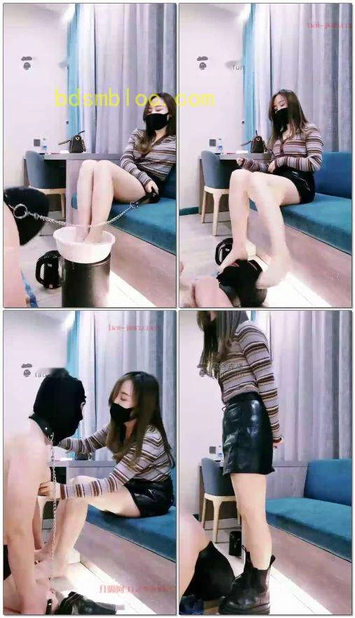 【乔安S】玩你娱乐一下主人，伺候洗脚，舔洗脚水，靴子跺头不当人