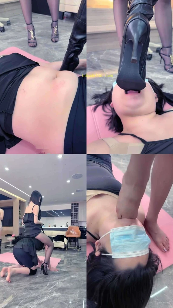 【冰冰S】重度双s女奴高跟踩直接圣水口含深喉圣水凌虐暴力残虐