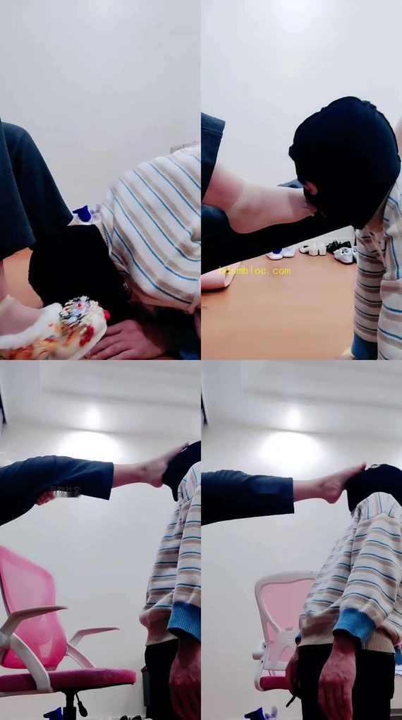 【拽拽】跪舔臭鞋子肉丝酸臭脚