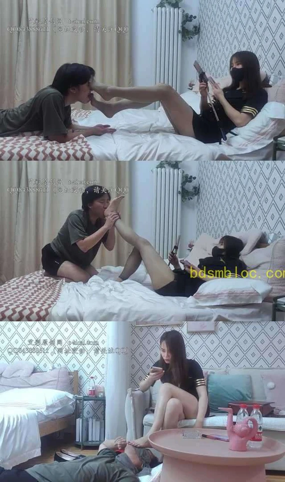 【清雅女王】灰丝脚 深喉 夹舌头 脚耳光 虐家奴