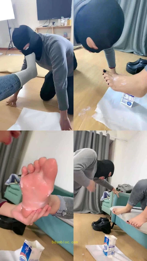 【肉肉】近距离白袜裸足恋足调-脚喂酸奶