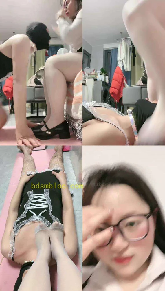 【欣欣子】白丝皮鞋玩虐变装狗奴