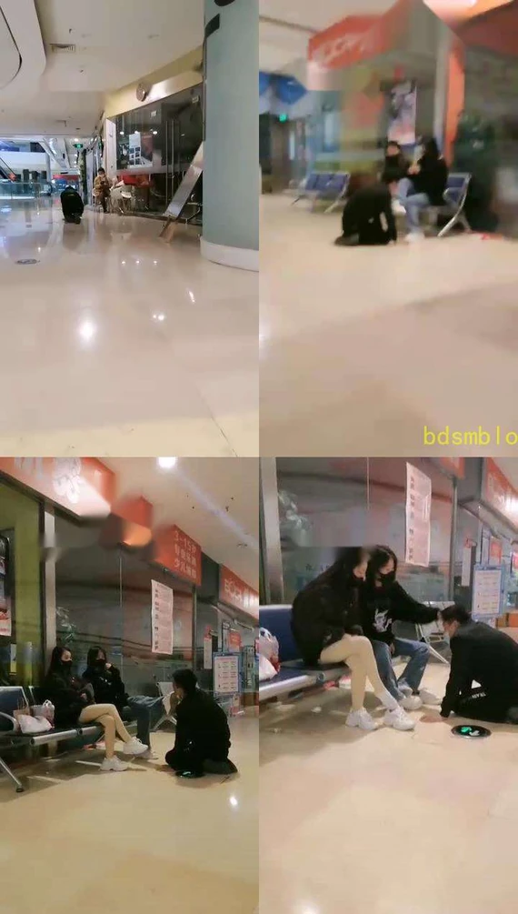 【傲柔】商场中的调教，狗子向路人跪求食物