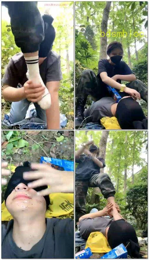 【悠悠S】户外羞辱，口水，舔脏鞋底，耳光，踩踏，骑坐