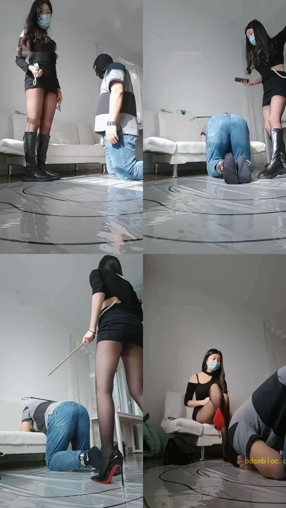 【梓晨】刑具重度sp/黑丝高跟诱惑/跪舔长靴