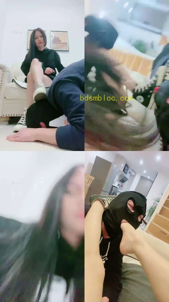 【甜一】调教脚奴踩踏清理鞋底吸脚趾深喉