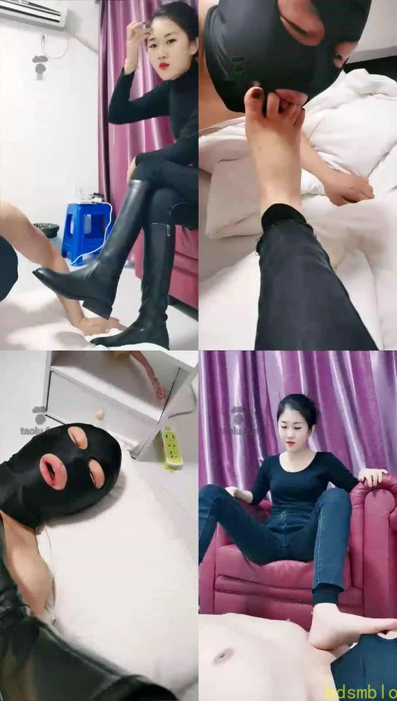 【久儿女王】皮靴调教贱狗，口水，耳光！
