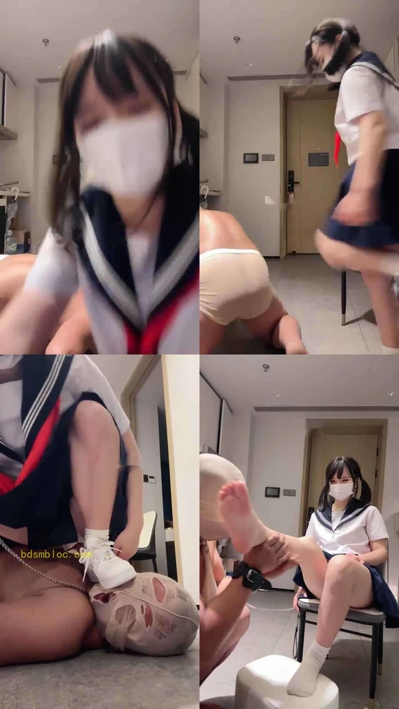 【黑心兔】调教香水发骚狗踢档踹打踩踏手脚耳光暴扇白袜裸足除臭闻舔脚